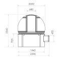 Wymiary kopuły na wieży 80 cm